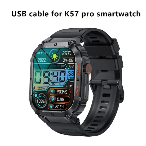 Vista 2 de Cable USB para reloj inteligente KACLUT EIGIIS Tiwain K56 pro K57 Pro, cargador de repuesto magnético compatible con relojes inteligentes K57pro
