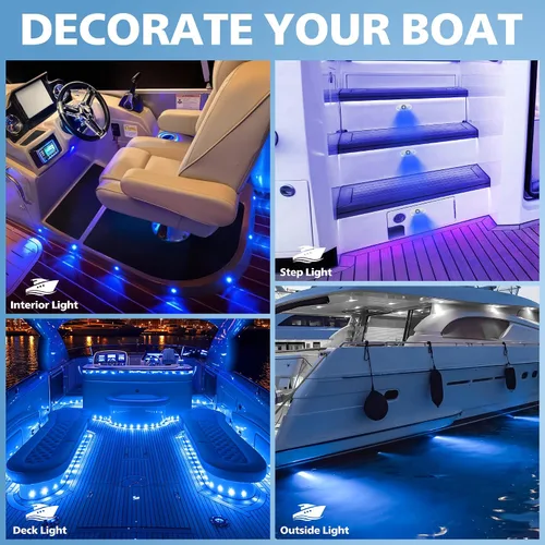 Vista 8 de Luces LED para Interior de Barco, Cubierta Marina Cockpit, Luz de Cortesía, IP68, Impermeable, Iluminación Subacuática para Barco de 9-36V