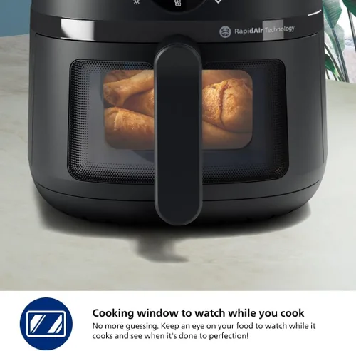 Vista 4 de Philips Freidora de aire serie 2000 – Sartén de 4.4 cuartos de galón (4.2 L), 13 funciones de cocción, tecnología RapidAir, cocción saludable con un