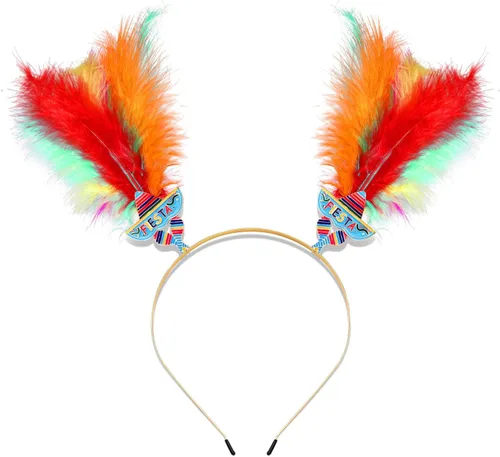 Vista 25 de YAHPERN Diademas de Mardi Gras para mujer, máscara de flor de lis, diadema de plumas de carnaval, accesorios para el cabello, regalos