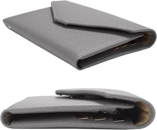 Vista 141 de Zoppen - Billetera de viaje con bloqueo RFID multiusos (Ver.4) Portatarjetas de pasaporte y vacunas, organizador de documentos de tres pliegues
