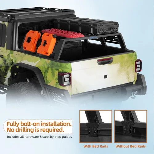 Vista 5 de u-Box Estante de cama de camión de 12.3 pulgadas de alto para Toyota Tacoma cama de 5 pies, Jeep Gladiator JT, Ford Ranger, Chevy Chevrolet