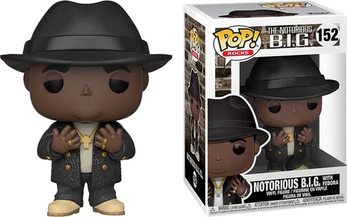 Vista 3 de Funko Pop! Rocks: Biggie - Notorious B.I.G con Fedora Bundle con 1 protector de caja PopShield Pop