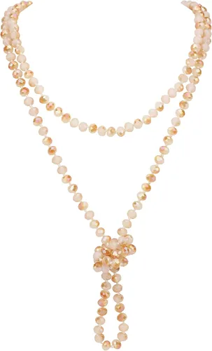 Vista 43 de Firstmeet Collar largo de cuentas de moda con nudo de cuerda, versátil, 60 pulgadas, joyería de disfraz para mujer Aqua Sky AB