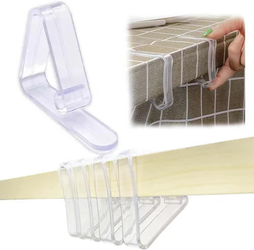 Vista 10 de 16 piezas de clips de mantel de plástico transparente, clips de mantel transparentes, clips de plástico para sujetar manteles, soporte para manteles
