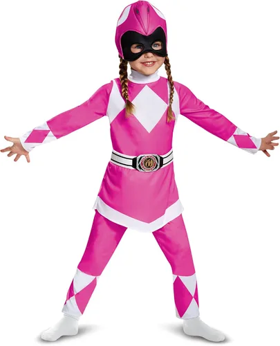Vista 2 de Disguise Pink Ranger - Disfraz clásico para niño, rosa, M(3T-4T)