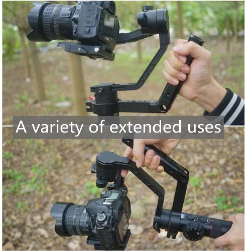Vista 3 de Soporte de anillo para el cuello, accesorios estabilizadores de cámara, mango de extensión conectado, mango invertido para Zhiyun Crane 2 Feiyu