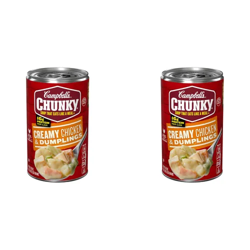 Vista 12 de Campbell's Chunky Sopa, cremosa de pollo y dumplings, lata de 18.8 onzas (caja de 12)