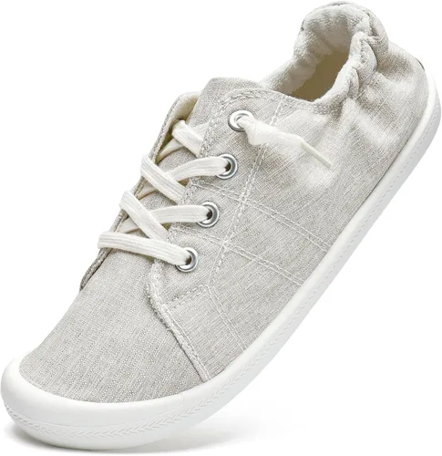 Vista 10 de STQ Zapatos deportivos sin cordones para mujer, cómodos zapatos de lona casuales Todo negro
