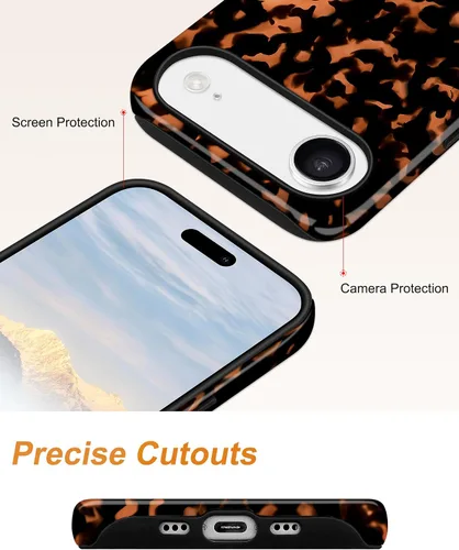 Vista 278 de Jusy Funda compatible con MagSafe con estampado de caparazón de tortuga marrón para iPhone 7/8/SE, cubierta protectora de TPU suave magnética