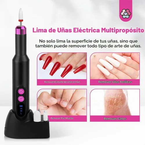 Vista 7 de SAVILAND Taladro de uñas eléctrico profesional: lima de uñas eléctrica inalámbrica de 20000 RPM con base taladro de uñas recargable para uñas