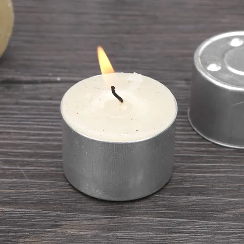 Vista 8 de Aislor Tazas de té a granel, latas de velas de candelita, paquete de 50, plata plateada, talla única