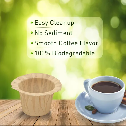 Vista 3 de Haetyly 100 unidades de filtros de papel natural compatibles con Keurig Single Serve 1.0 y 2.0, se ajustan a todas las marcas de cápsulas de café K