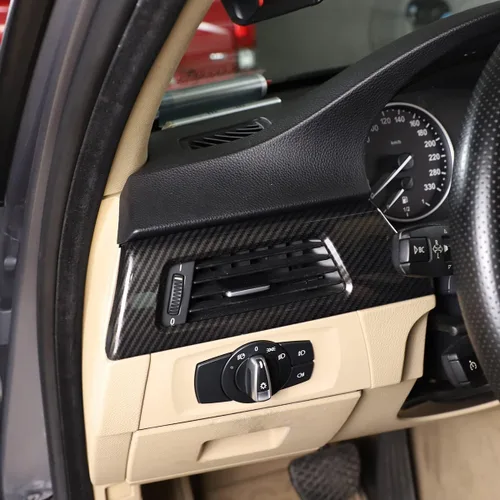 Vista 5 de YIWANG Calcomanías de fibra de carbono para el interior del tablero de instrumentos para BMW Serie 3 E90 2005-2012 LHD Auto Accesorios