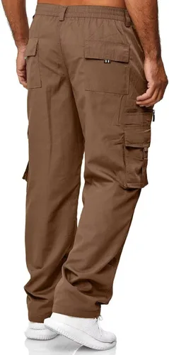 Vista 4 de Pantalones de carga para hombre, ligeros, tácticos, para senderismo, ajuste clásico, múltiples bolsillos