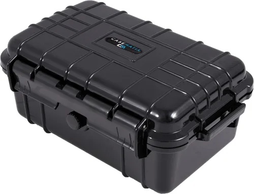 Vista 2 de CASEMATIX 8" Funda rígida impermeable pequeña con espuma personalizable para electrónica portátil, herramientas y accesorios - Carcasa rígida