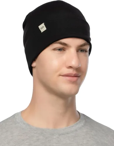 Vista 9 de 100% Merino Wool Beanie - Cuffed Ski Running Winter Hat for Men Women Charcoal Gray