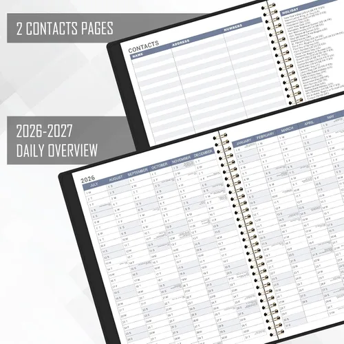 Vista 4 de Agenda de citas 2026-2027, agenda diaria de 53 semanas 2026-2027, julio 2026 a junio 2027, planificadores diarios por hora de 9 x 11 pulgadas