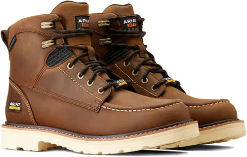Vista 6 de Ariat Botas de trabajo impermeables para hombre Rebar Lift 6" Marrón desteñido