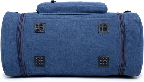 Vista 6 de Sechunk Bolso de lona de cuero grande para exteriores, Azul, Simple