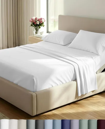 Vista 33 de California Design Den Juego de sábanas de lujo tamaño Queen, 800 hilos, 100% satén de algodón para cama tamaño Queen, juego de ropa de cama con Beige