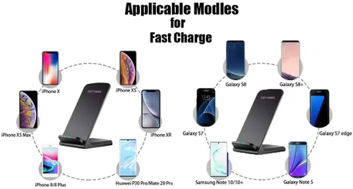 Vista 12 de Soporte de cargador inalámbrico rápido para Samsung Galaxy S25 S24 S23 S22 Ultra/S21/Note 20/S20/S10+/S10e/S9/S8+/S7 Edge Note 9/8 Qi Base de carga