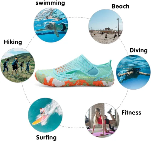 Vista 6 de Zapatos de agua para natación, para mujereshombres, de secado rápido, para playa, senderismo, buceo, navegación, río, deportes acuáticos al aire