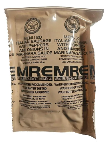 Vista 23 de USGI MRE original [Comida, lista para comer] Fecha de inspección 01/2026 o más reciente [Nuevo embalaje] - Elige la ración de menú con plato