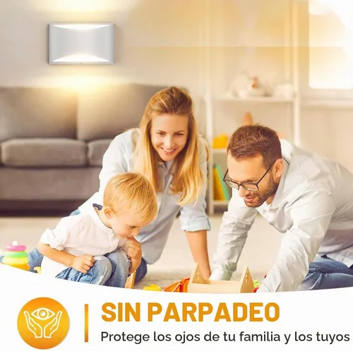 Vista 3 de Tipace Modernos apliques LED de pared para interiores, 2 paquetes de luces de pared interiores cableadas de aluminio hacia arriba y hacia abajo, luz