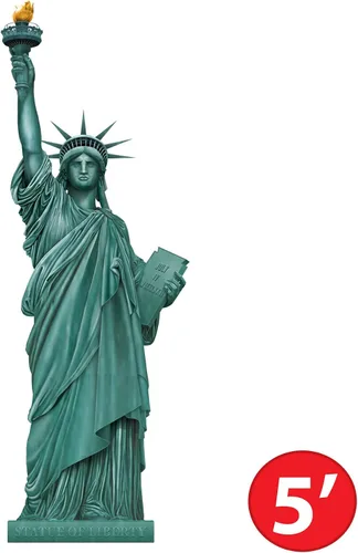 Vista 2 de Beistle Juego de 2 accesorios para fotos de la estatua de la libertad recortados articulados, decoraciones de pared de la ciudad de Nueva York