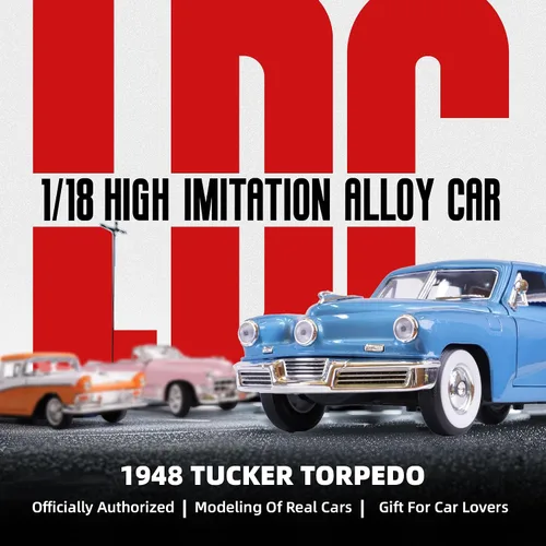 Vista 2 de 1948 Tucker Torpedo Escala 1/18 Modelo de Metal Fundido a Presión Premium Colección Clásica Vintage de Aleación de Coches con Vitrina, para Hombres