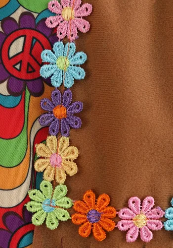 Vista 6 de Woodstock - Disfraz hippie de flores para niñas