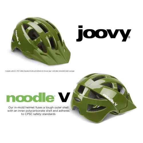Vista 3 de Joovy Noodle V Casco de bicicleta para niños S-M, casco para niños y niños pequeños, Greenamole