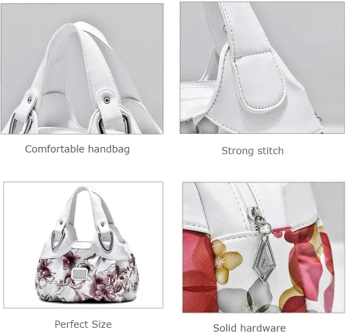Vista 4 de Barsine - Bolso pequeño para mujer, diseño de flores de cuero vegano