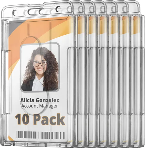 Vista 9 de USA - Soportes rígidos para tarjetas de identificación - Transparente, vertical, 3.35 x 2.1 pulgadas, paquete de 2 - Protectores de tarjetas