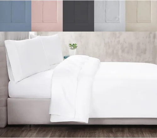 Vista 7 de Christian Siriano NY - Juego de sábanas y fundas de almohada de 3 piezas tamaño individual de 300 hilos - Colección satén de algodón - Azul