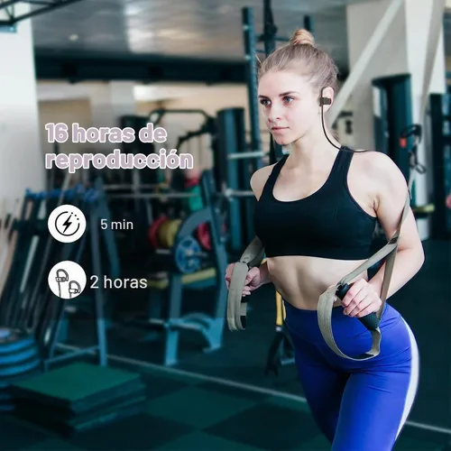 Vista 7 de JOYWISE Auriculares Inalámbricos Bluetooth 16H Tiempo de Reproducción Auriculares con Micrófono Estéreo Intrauditivos, IPX7 Impermeables Deportivos