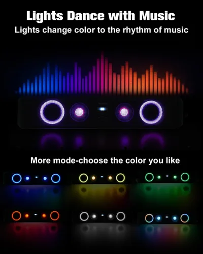 Vista 5 de Barra de sonido UTV de 26 pulgadas con luces de fiesta RGB, 110 dB 3 EQ Modes, IP66 Waterproof, Digital Processing, 6061 Aluminum Alloy, Fits