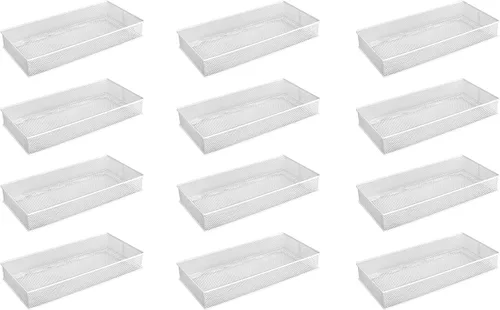 Vista 12 de YBM HOME Organizador de cajones de malla blanca para cajones y estantes, soporte para suministros escolares, cesta organizadora de escritorio