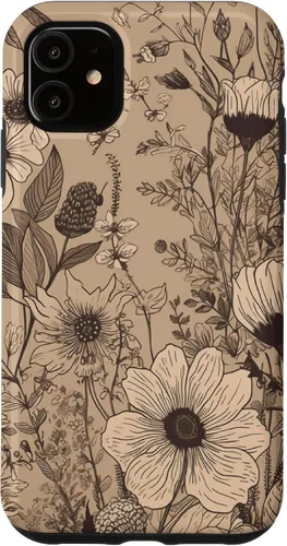 Vista 8 de Funda para iPhone 12 Pro Max Beige Tan Wildflower Floral Minimal Flower Boho