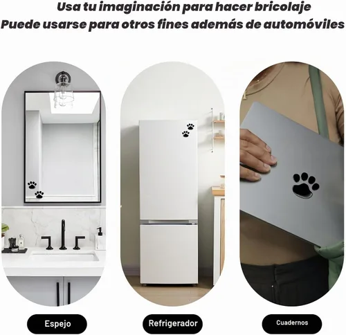 Vista 5 de Juego de 4 calcomanías de brillo con huella de perro para auto, adhesivos de cristal con diseño de huella de perro, emblema de decoración para Negro