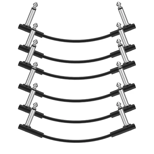 Vista 9 de Donner Cables de conexión planos para pedal de efecto de guitarra de 6 pulgadas, ahorra espacio, sonido claro de 1/4 pulgadas, TS en ángulo recto, 3