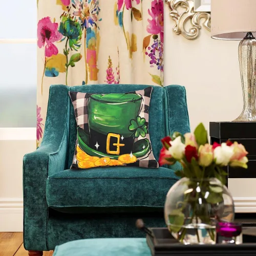 Vista 7 de Vellibring Fundas de almohada del Día de San Patricio de 18 x 18 pulgadas, fundas de almohada para decoración de sofá y decoración de sofá, diseño