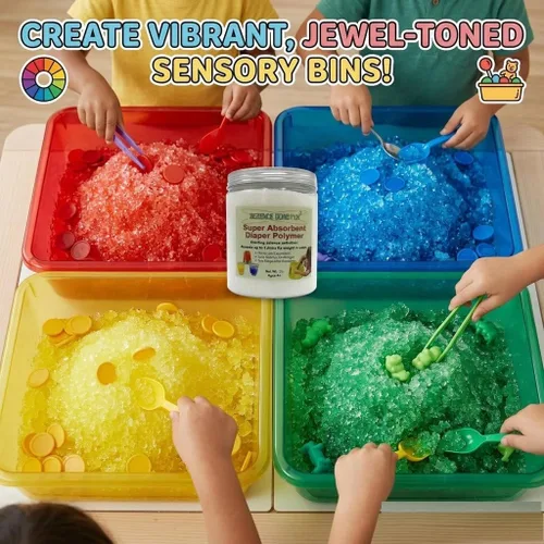 Vista 8 de 1 libra de pañal superabsorbente Polymer_Science Productos educativos – Poliacrilato de sodio para experimentos científicos, trucos mágicos