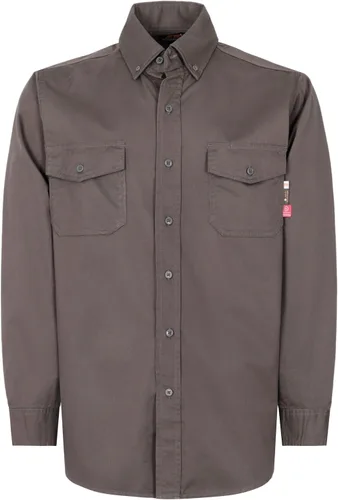 Vista 13 de KONRECO Camisas FR para hombre, 6.5 onzas, ligeras, uniformes de trabajo, resistentes al fuego, para soldar, repelente al agua y a las manchas