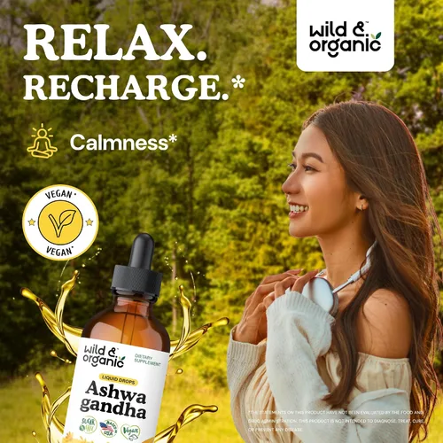 Vista 5 de Wild & Organic Tintura de raíz de maca 4 fl oz y tintura de Ashwagandha 4 fl oz