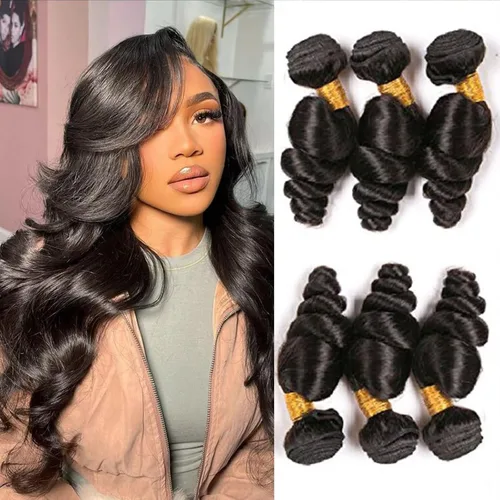 Vista 11 de Extensiones de cabello humano corto ondulado suelto, 1 Bunldes, 100% sin procesar, cabello virgen brasileño de 8 pulgadas, extensiones de cabello