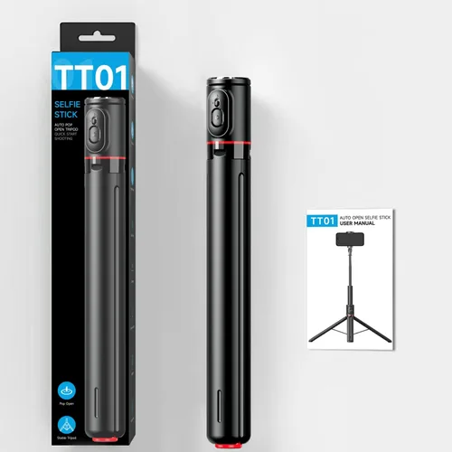 Vista 9 de Trípode para selfie de 70 pulgadas, color negro Un clic abierto, trípode de grabación de vídeo, varilla telescópica de aleación de aluminio