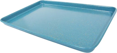 Vista 3 de casaWare Juego de 2 hojas de galletas de peso comercial definitivo de 15 x 10 x 1 pulgadas (granito azul)
