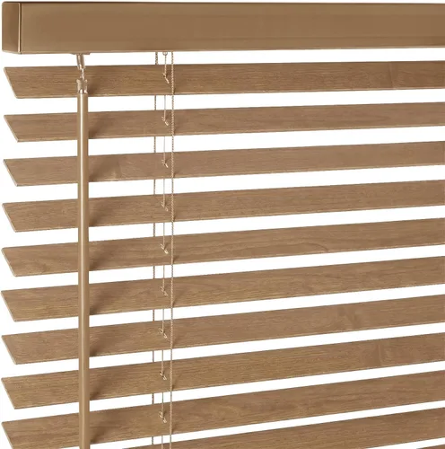 Vista 14 de Persianas de madera real de 2 pulgadas para ventanas de interior, persianas venecianas opacas de madera maciza, tamaño personalizado, color cereza
